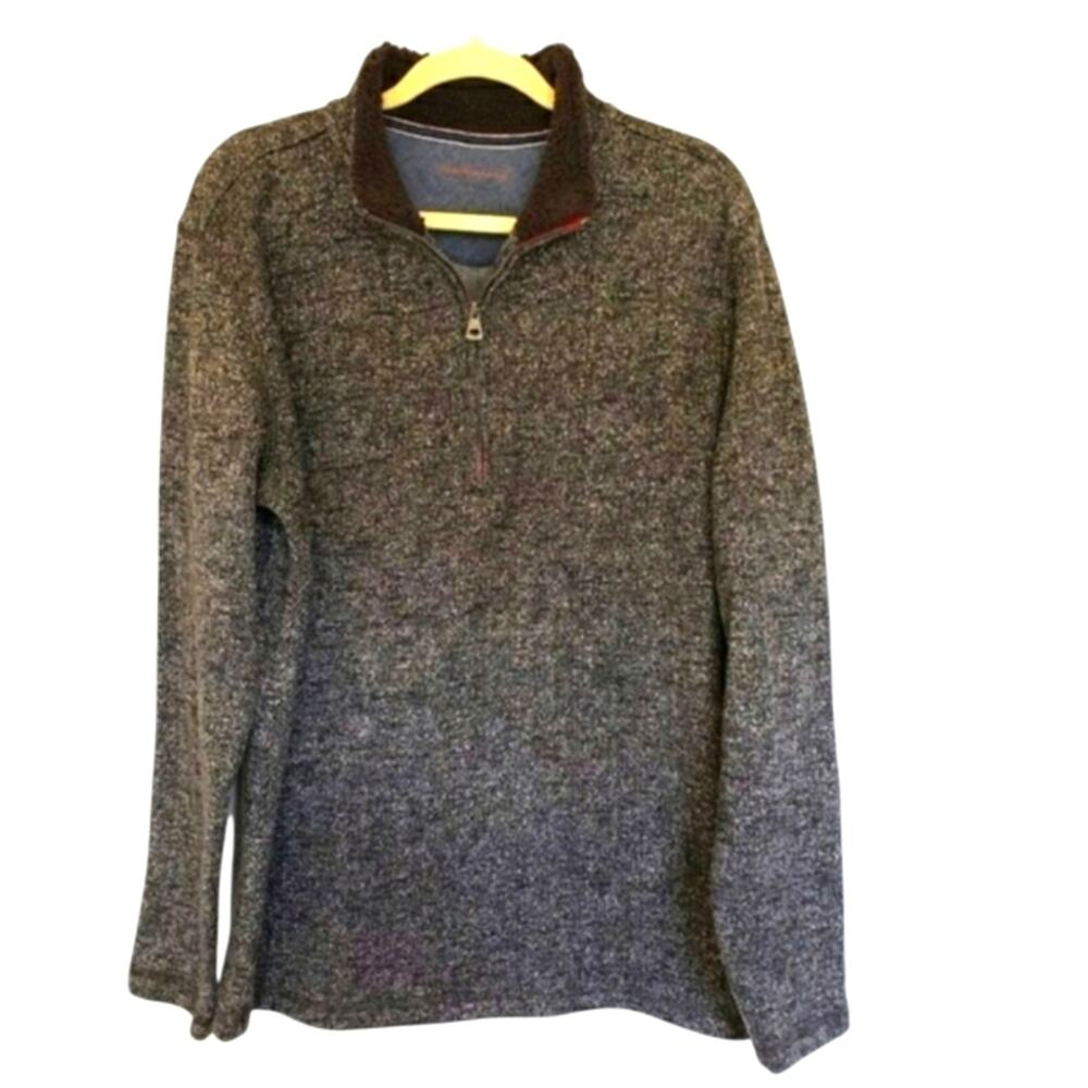 Weatherproof Vintage Quarter Zip Sherpa Collared Pullover Sweater Large